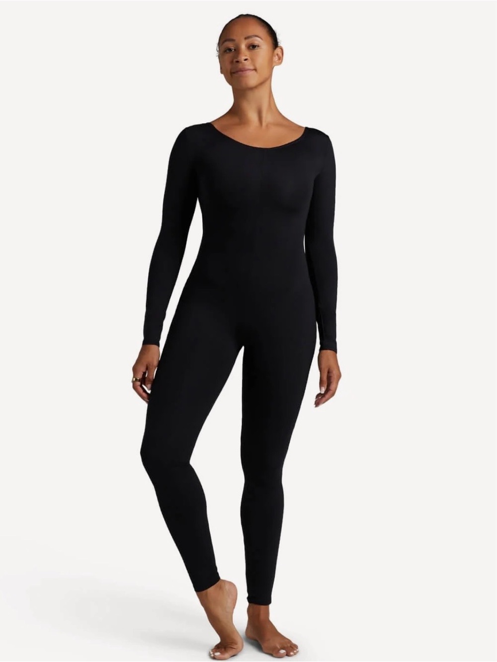 Capezio Black Long-Sleeve Unitard Jumpsuit